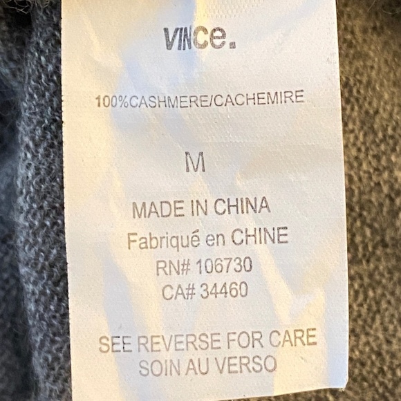 Vince 100% cashmere Ruched Button Front Cardigan Size Medium - Picture 8 of 15